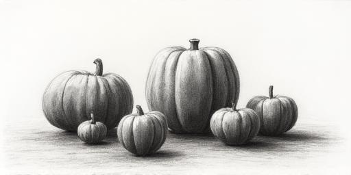 Still life drawing with tonal shading and careful proportional measurement